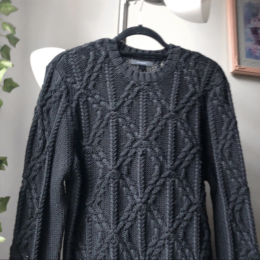 Express black chunky cable knit Sweater